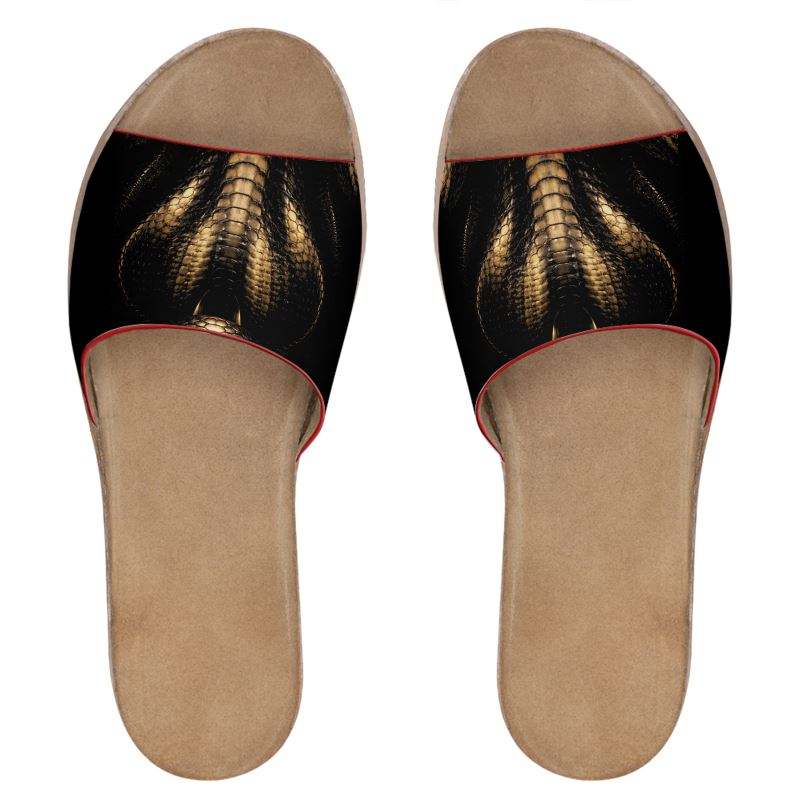 Womens Leather Sliders