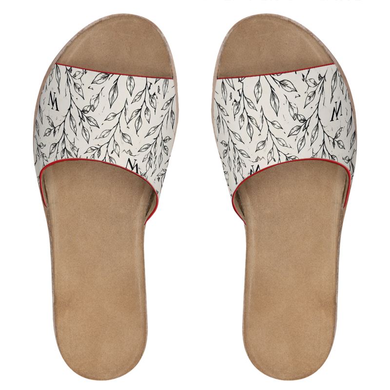 Womens Leather Sliders